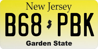 NJ license plate B68PBK