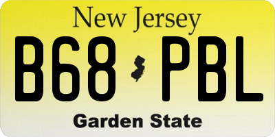 NJ license plate B68PBL