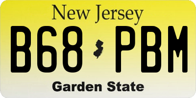 NJ license plate B68PBM