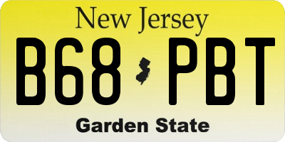 NJ license plate B68PBT