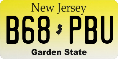 NJ license plate B68PBU