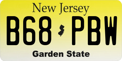 NJ license plate B68PBW