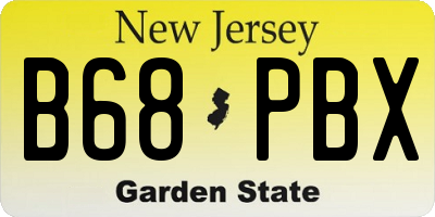 NJ license plate B68PBX