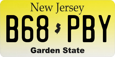 NJ license plate B68PBY