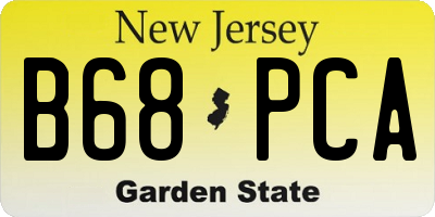 NJ license plate B68PCA