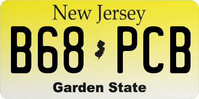 NJ license plate B68PCB