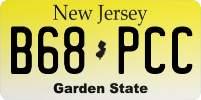 NJ license plate B68PCC