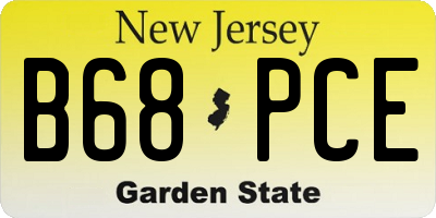 NJ license plate B68PCE