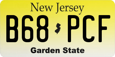 NJ license plate B68PCF