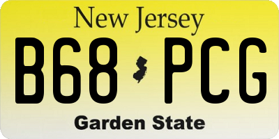 NJ license plate B68PCG