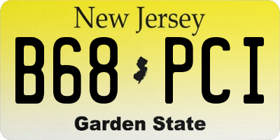 NJ license plate B68PCI