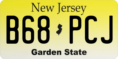 NJ license plate B68PCJ