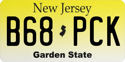 NJ license plate B68PCK
