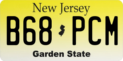 NJ license plate B68PCM