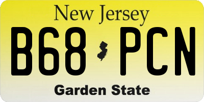 NJ license plate B68PCN