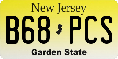 NJ license plate B68PCS