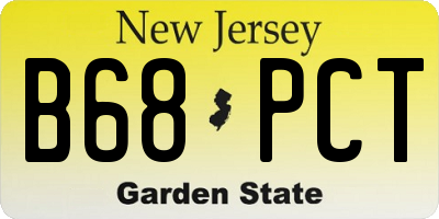 NJ license plate B68PCT