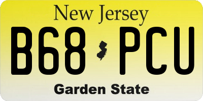NJ license plate B68PCU