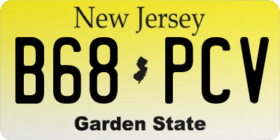 NJ license plate B68PCV