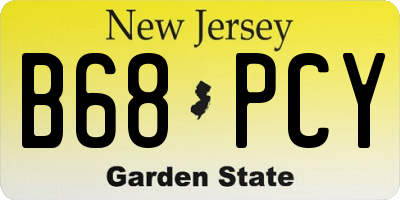 NJ license plate B68PCY