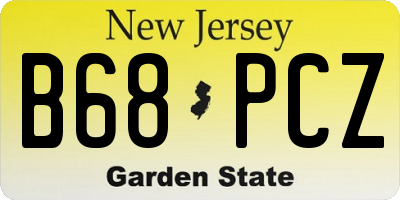 NJ license plate B68PCZ