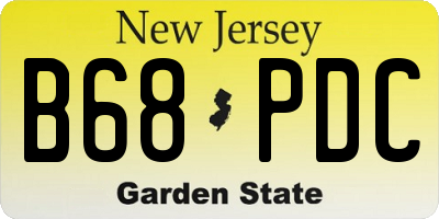 NJ license plate B68PDC