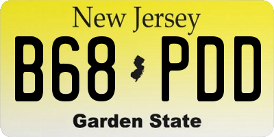 NJ license plate B68PDD