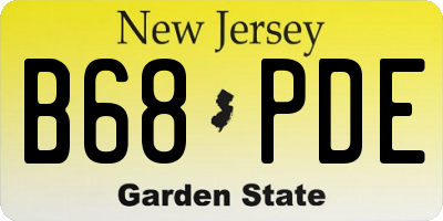 NJ license plate B68PDE