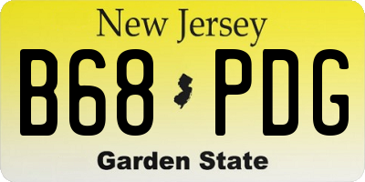 NJ license plate B68PDG