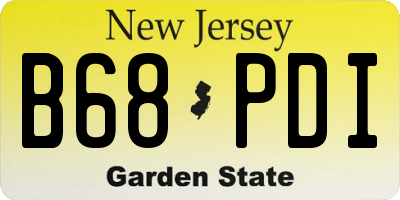 NJ license plate B68PDI