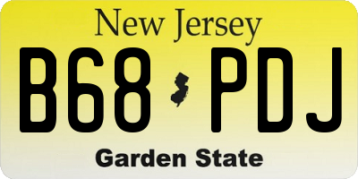 NJ license plate B68PDJ