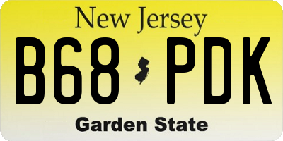 NJ license plate B68PDK