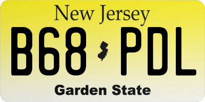 NJ license plate B68PDL