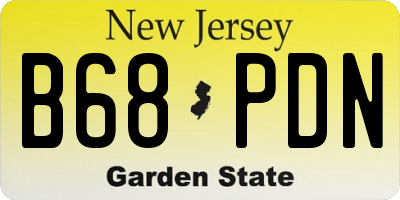 NJ license plate B68PDN