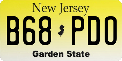 NJ license plate B68PDO