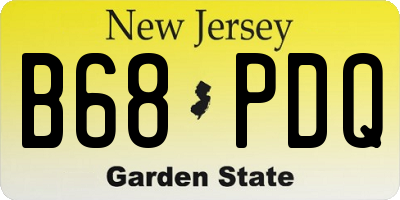 NJ license plate B68PDQ