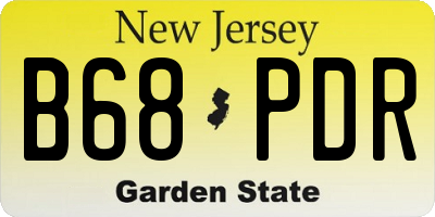 NJ license plate B68PDR