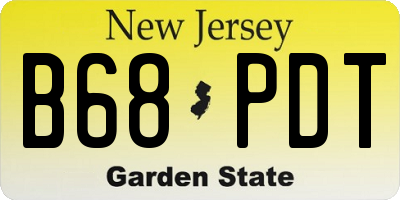 NJ license plate B68PDT