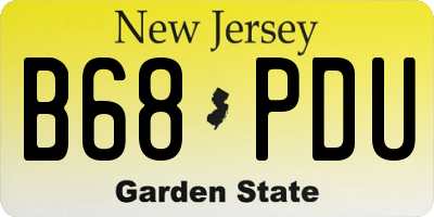 NJ license plate B68PDU