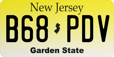 NJ license plate B68PDV
