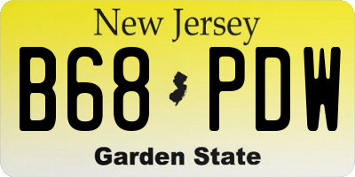 NJ license plate B68PDW