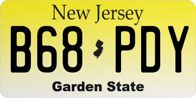 NJ license plate B68PDY