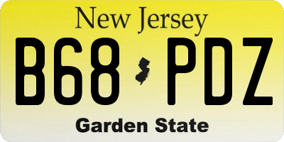 NJ license plate B68PDZ