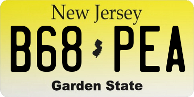 NJ license plate B68PEA