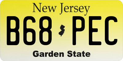 NJ license plate B68PEC