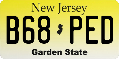 NJ license plate B68PED