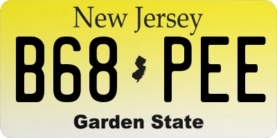 NJ license plate B68PEE