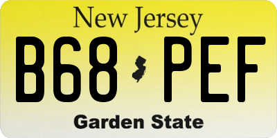 NJ license plate B68PEF
