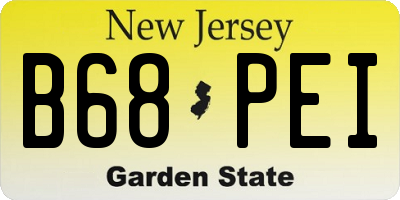 NJ license plate B68PEI