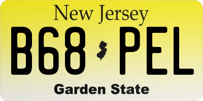 NJ license plate B68PEL